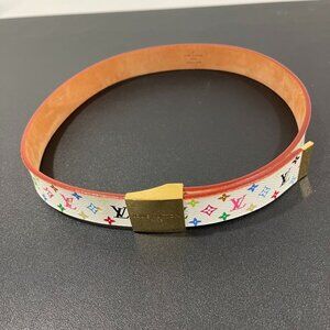 Louis Vuitton Vintage Leather Murkami Belt Size 28/70 (164059)